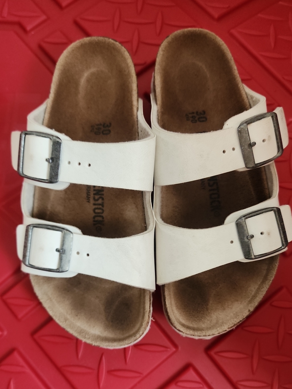 Birkenstock White Kids Two-Buckle Sandals Size 12
